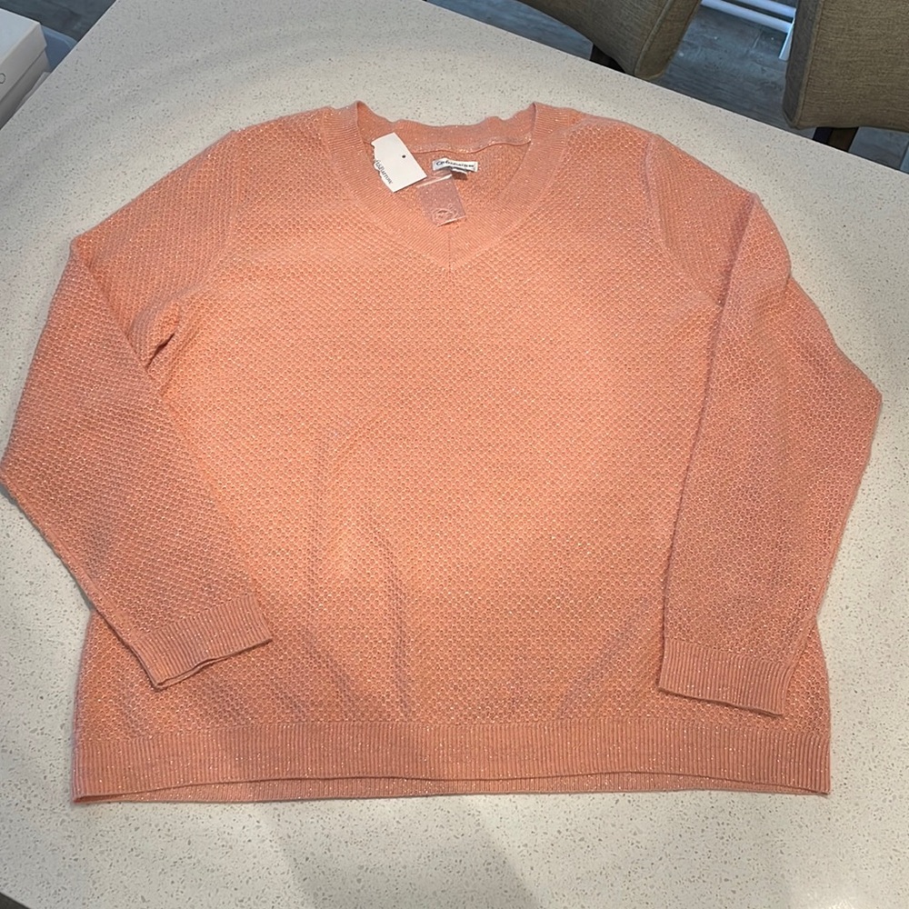 Croft&Barrow Waffle Knit Sweater in Peach color. NWT